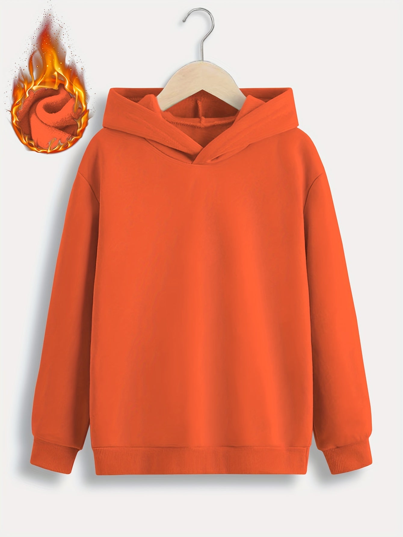 Solid Long Sleeve Hoodies Warm Pullover For Spring Fall Winter