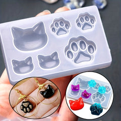 DIY Silicone Mold Cute Cat Bear Palm Epoxy Resin Mold
