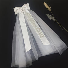 Bridal Bow Veil Polyester for Weddings Bachelorette Parties