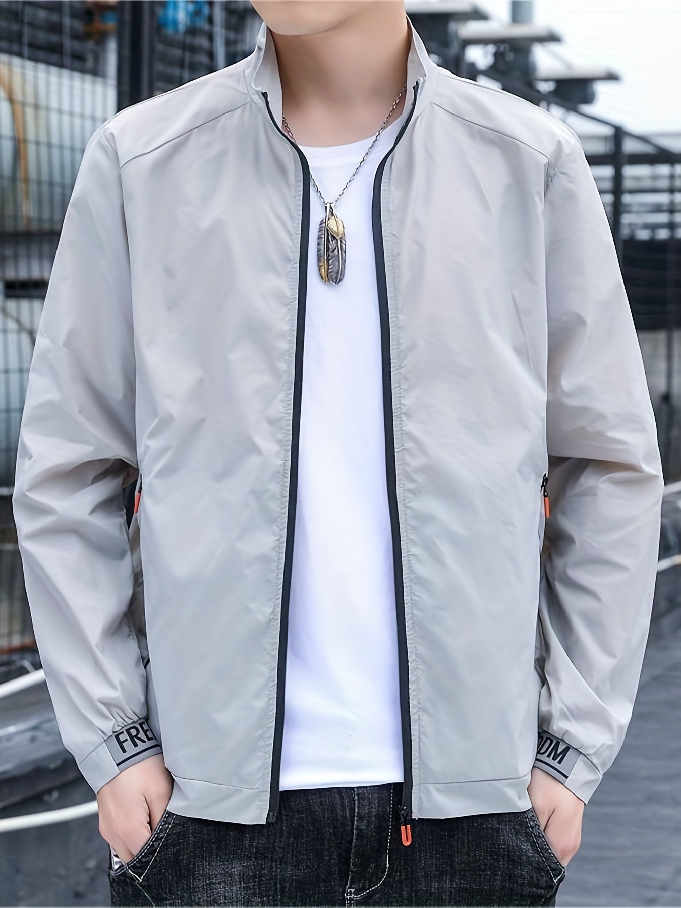Stylish Sun Protection Hooded Jacket For Men
