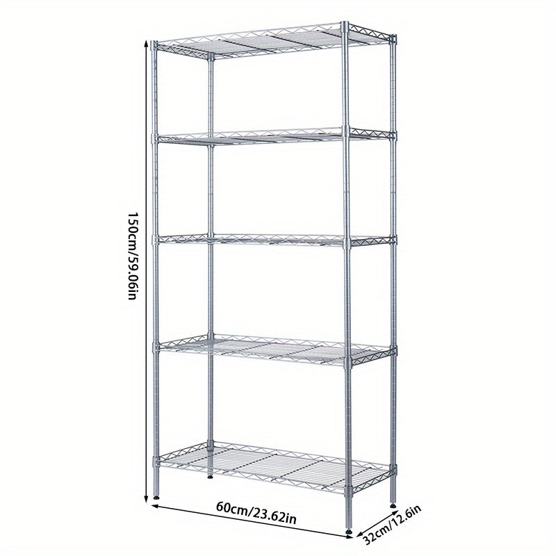 Heavy Duty 5 Layer Kitchen Storage Rack with Adjustable Shelves
