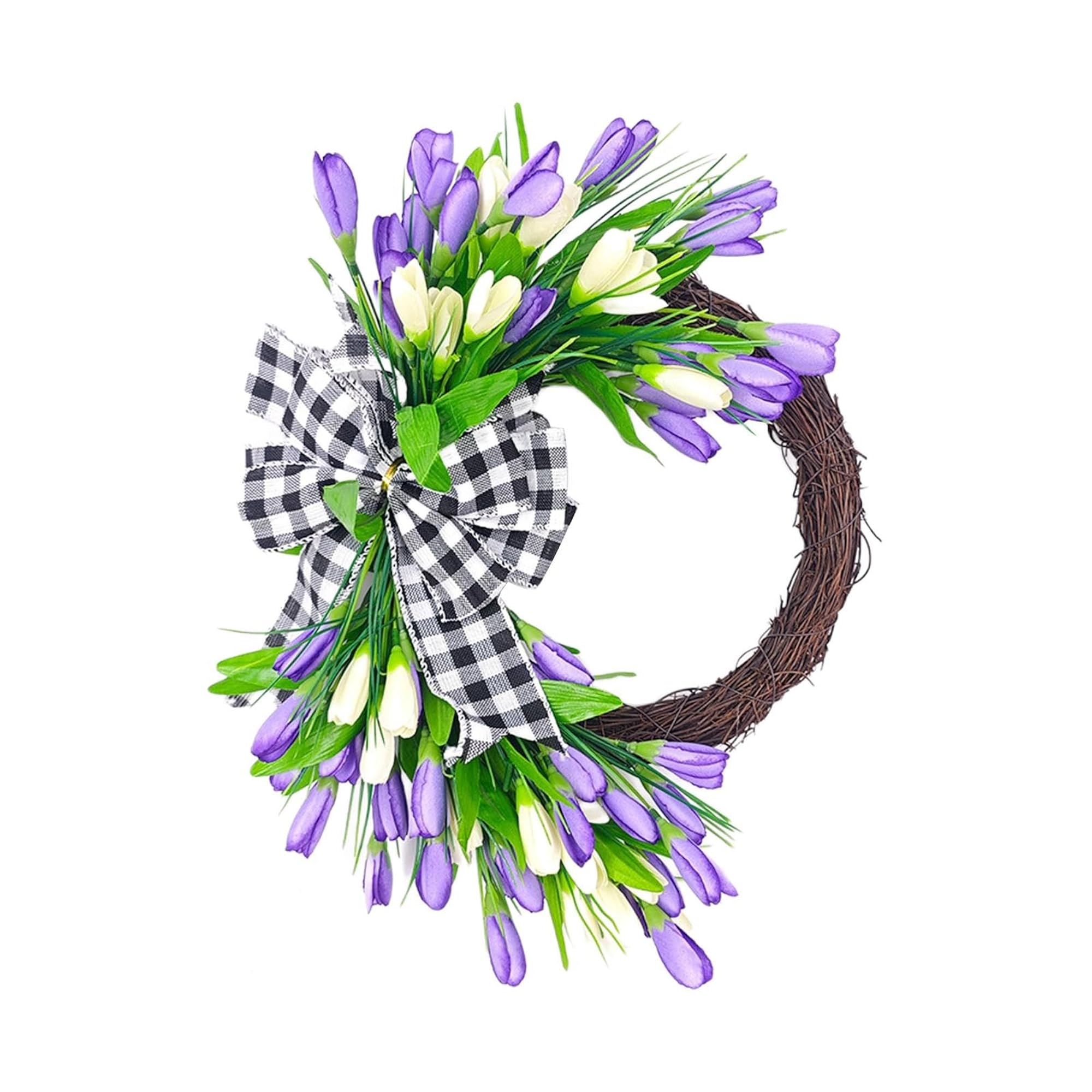 Tulip Spring Wreath, 40cm Artificial Flower Wreath for Celebration – CRAZE