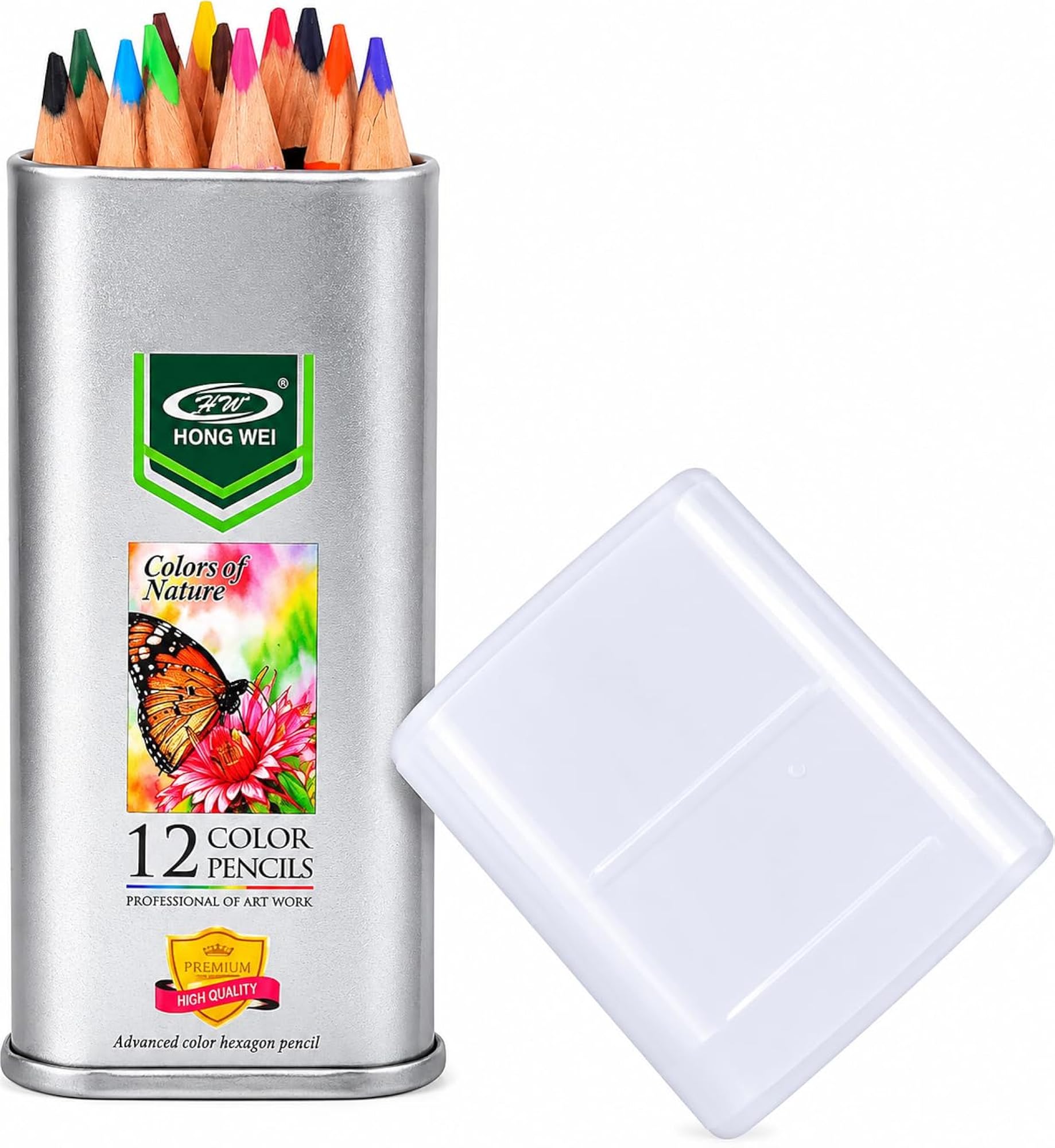 Pencils Set for Kids and Adults, 12 Color Premium Hexagonal Colouring ...