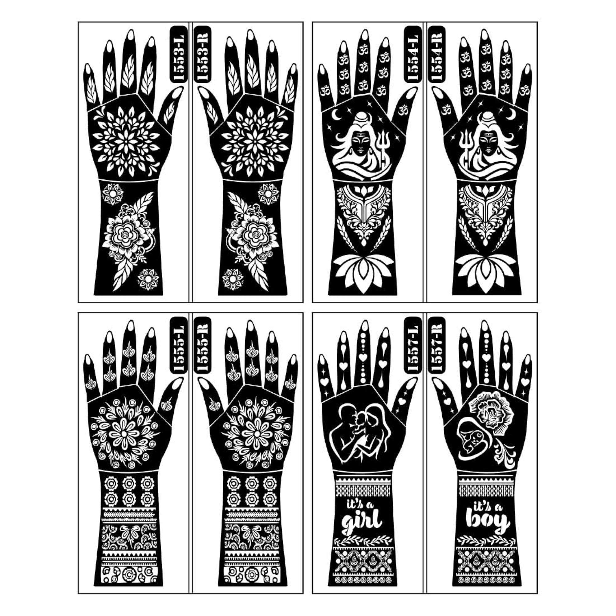 Full Hand Vine Mehndi Stencil Sticker Design for Bridal and Festivals ...