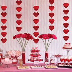 6 Heart Hanging Party Decorations Indoor/Outdoor