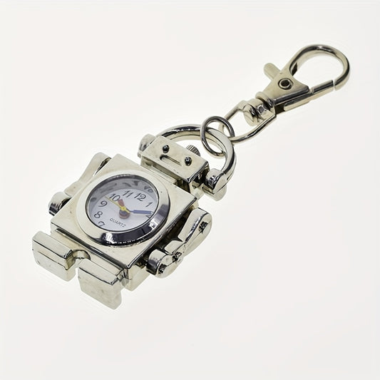 Vintage Robot Pocket Watch Necklace Key Chain for Kids