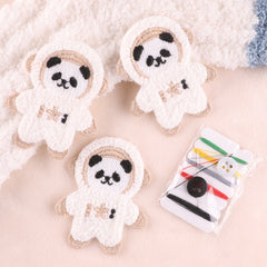 4pcs Space Bear Embroidery Patches Girls Coat DIY Accessories Hand Sewing