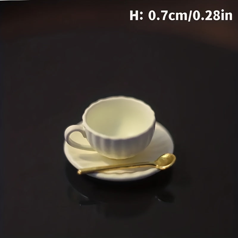 Miniature Dollhouse Coffee Cup Set 1:12 & 1:6 Scale Kitchen Accessory