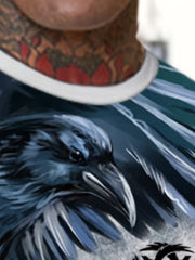 Ink Eagle Painting Pattern Mens 2 Piece Outfits Summer Set