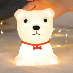 Dog Night Light LED Touch Sensor 16 Colors Rechargeable Silicone Puppy Lamp