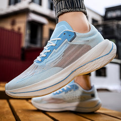 Men's Chinese Character Print Mesh Breathable Running Sneakers