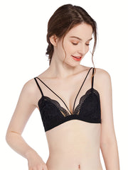 Lace Plunge Bra & Wireless Scallop Trim Bra Set