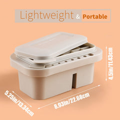 Rectangular Brush Tub with Integrated Palette in Lid 16 Hole Function