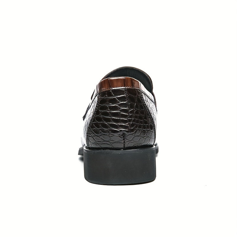 Women's Crocodile Print Loafers Pointed Toe Slip On Shoes