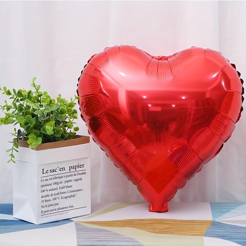 2pcs Giant 81cm Red Heart Balloons Set with Ribbon and Straw