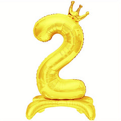 1pc 81 28 Cm Digital Balloon Golden Self Standing Number Balloons 0 9
