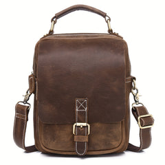 Classic Vintage Leather Messenger Bag Adjustable Strap Crossbody Shoulder Bag