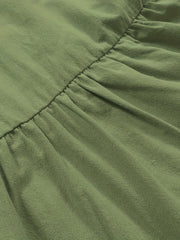  Ruffle Trim Drawstring High Waist Wide Leg Pants