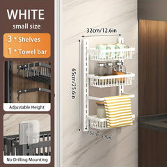 Adjustable Wall Mounted Storage Rack for Kitchen and Bathroom