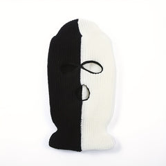 Mens Three Hole Cap Warm Two Knit Cap Cycling Cap