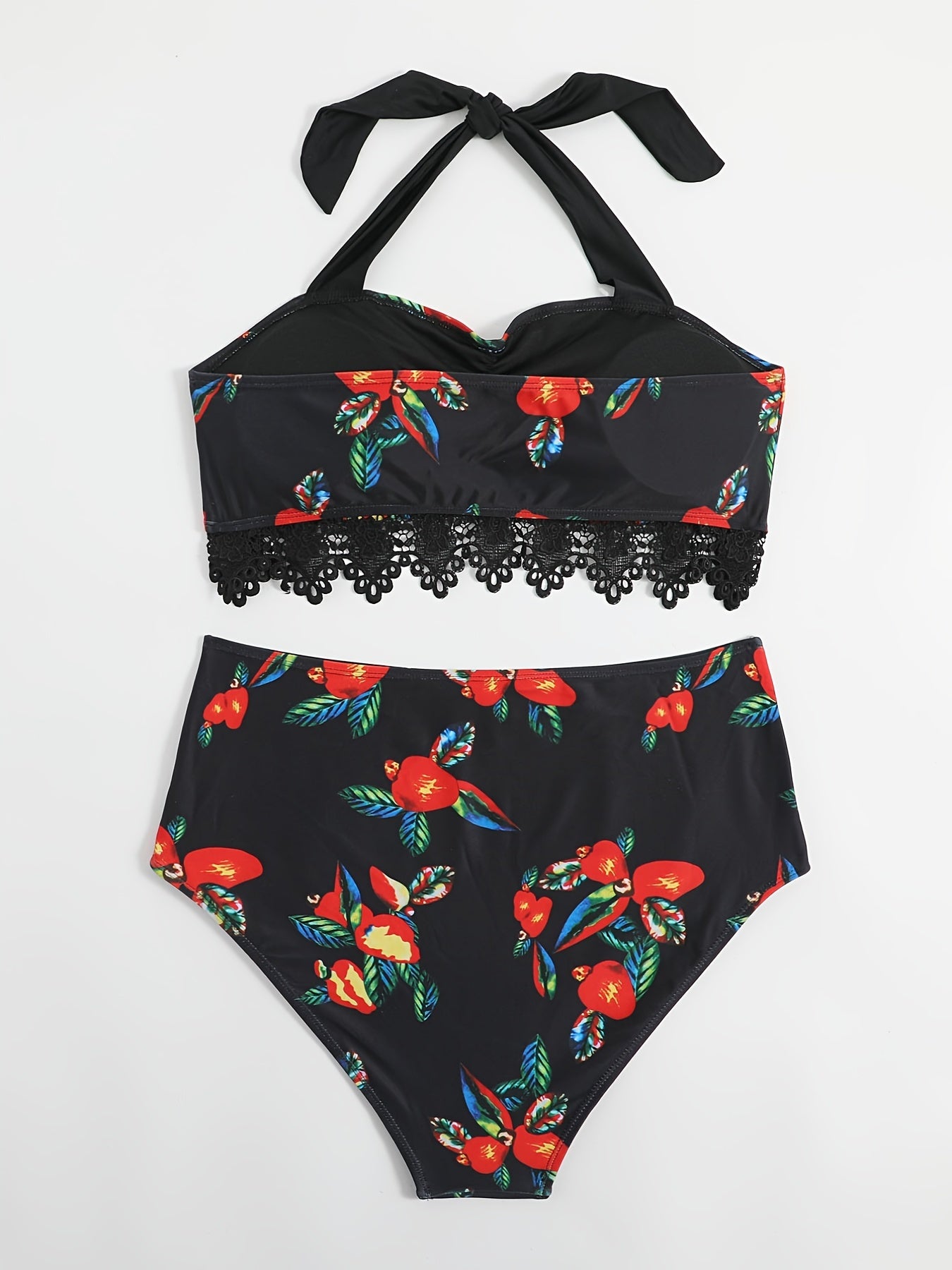  Boho Beachwear Bikini Set Halter Neck High Waist