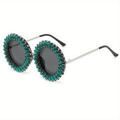 Y2K Rhinestone Sunglasses Funny Party Club Sun Shades Decorative Glasses