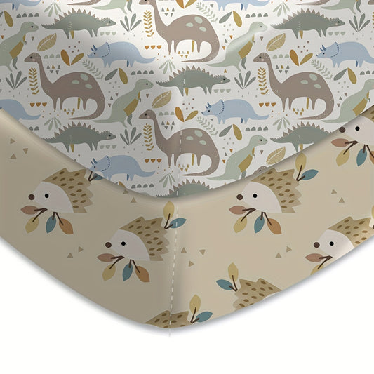 2pcs Soft Polyester Bassinet Sheets Elasticized Crib Sheets