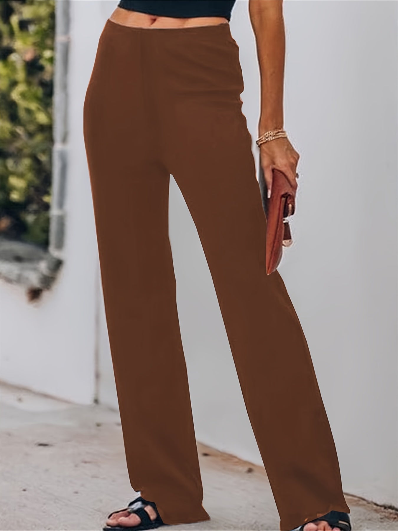 Casual Everyday Straight Leg Fit Pants Women's Clothing