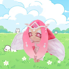 Pink Plush Anime Character with Wings & Crown Stuffed Toy