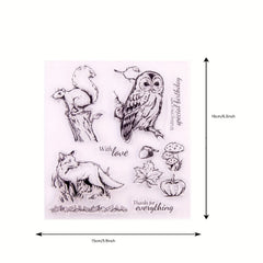 Owl Fox Background Clear Stamps for Card Making DIY Scrapbooking