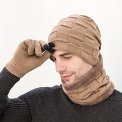 Winter Plus Velvet 3-Piece Set: Hat, Neck Gaiter, Gloves