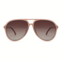 VIVIENFANG Polarized Aviator Sunglasses for Women Retro Milky Pink