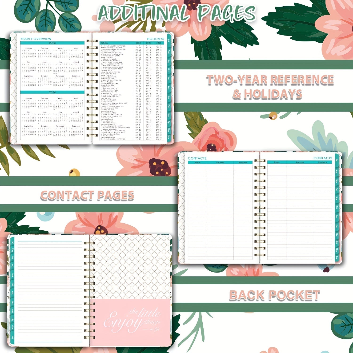 Academic Planner July-June 6.3''x8.4'' Weekly Monthly 12 Month Tabs