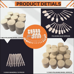 100pcs Polishing Buffing Wheel Rotary Tool Kit 1 8 Shank for Accessories