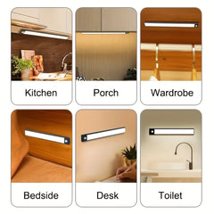 Wireless LED Motion Sensor Cabinet Light USB Rechargeable for Under Counter