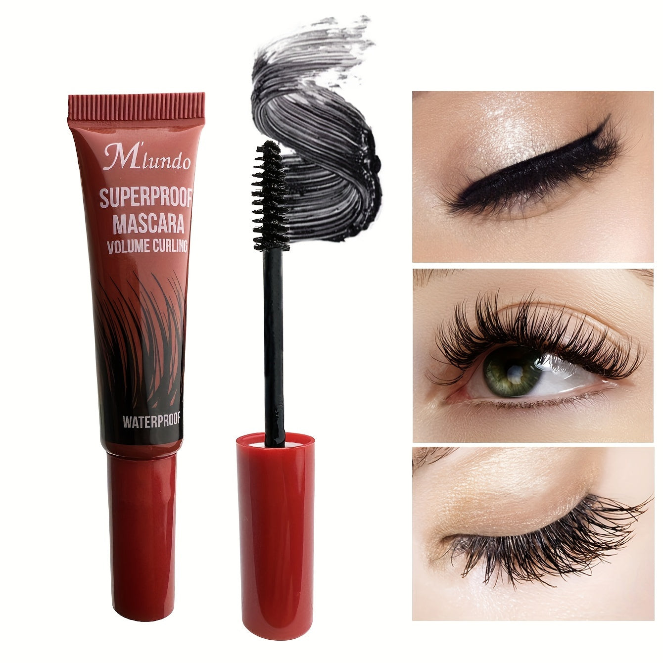 2pcs 4D Waterproof Thick Curling Mascara Durable Enlarge Eyes Smudge Proof