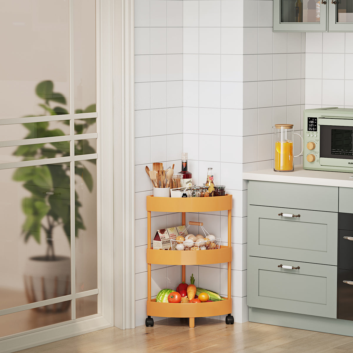 Multi-Tier Storage Rack for Kitchen Corner Shelves