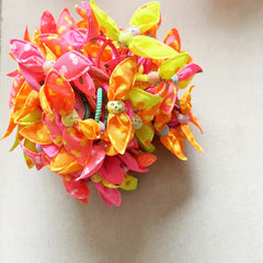 100pc Colourful Rabbit Ear Hair Bands Elastic Mixed Print Bowknot Hair Ropes
