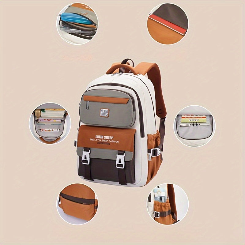 1pc Students School Backpack with Functional Pocket