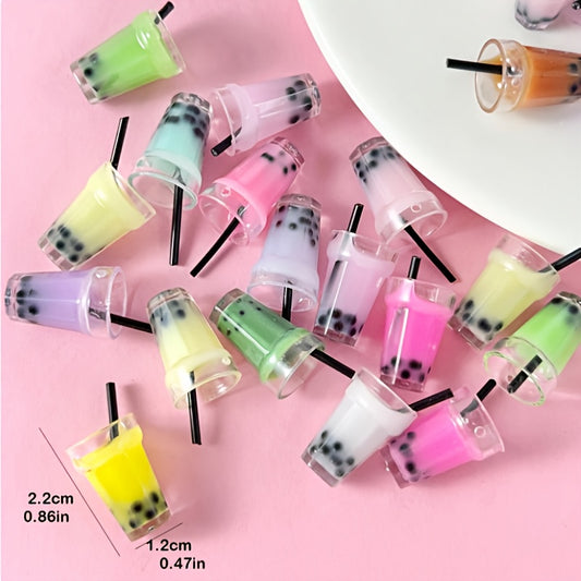 10pcs Mini Bubble Tea Decorations Assorted Colors for Mini Doll Accessories