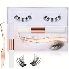 DIY Eyelash Extension Kit with 5 Clusters and Eye Glue