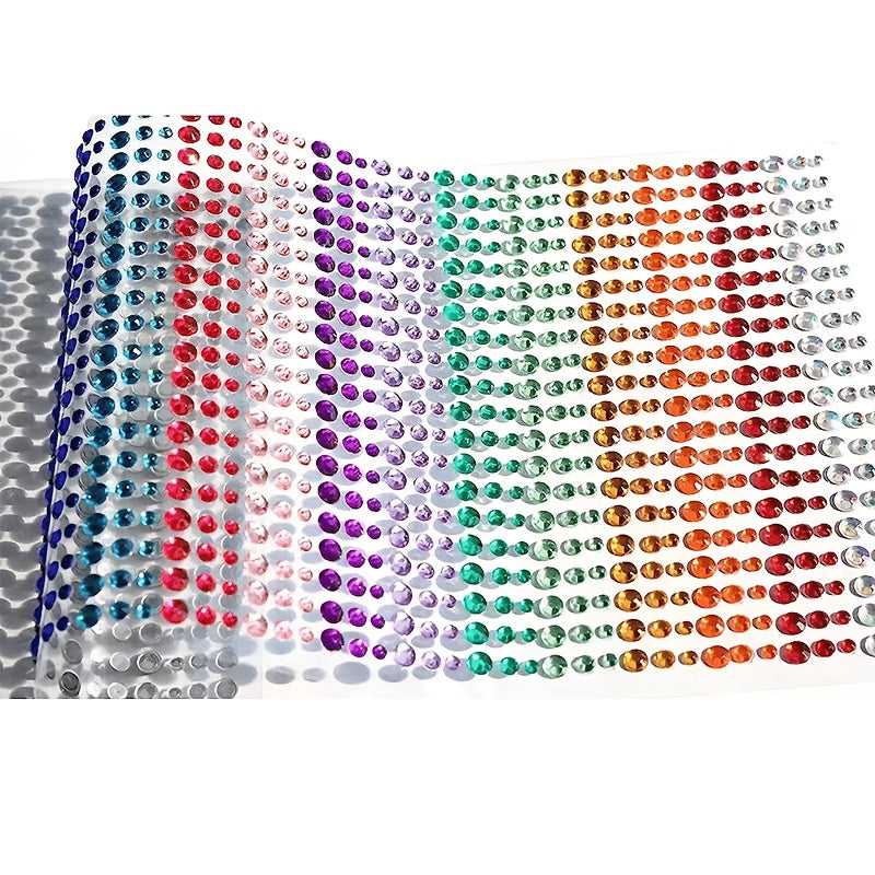 900pcs Rainbow Rhinestone Sticker for Crafts Body Hair Nails Makeup