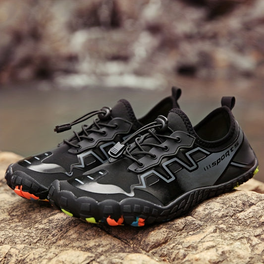 Men's Outdoor Water Shoes with Lace Buckle, Lightweight Aqua Socks for Hiking