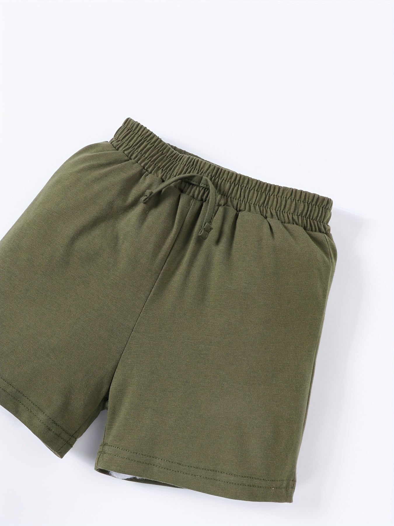 Solid Elastic Waist Shorts for Toddler Boys