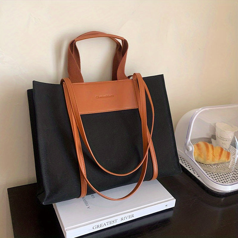 Large Capacity Canvas Tote Bag Lightweight Shoulder Bag