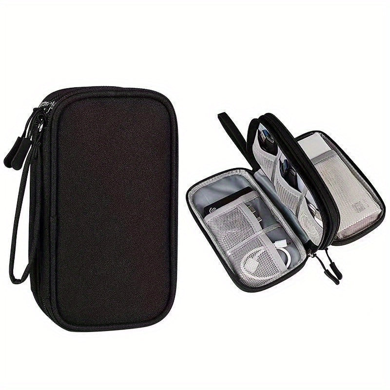 Portable Double Layer Digital Accessories Organizer