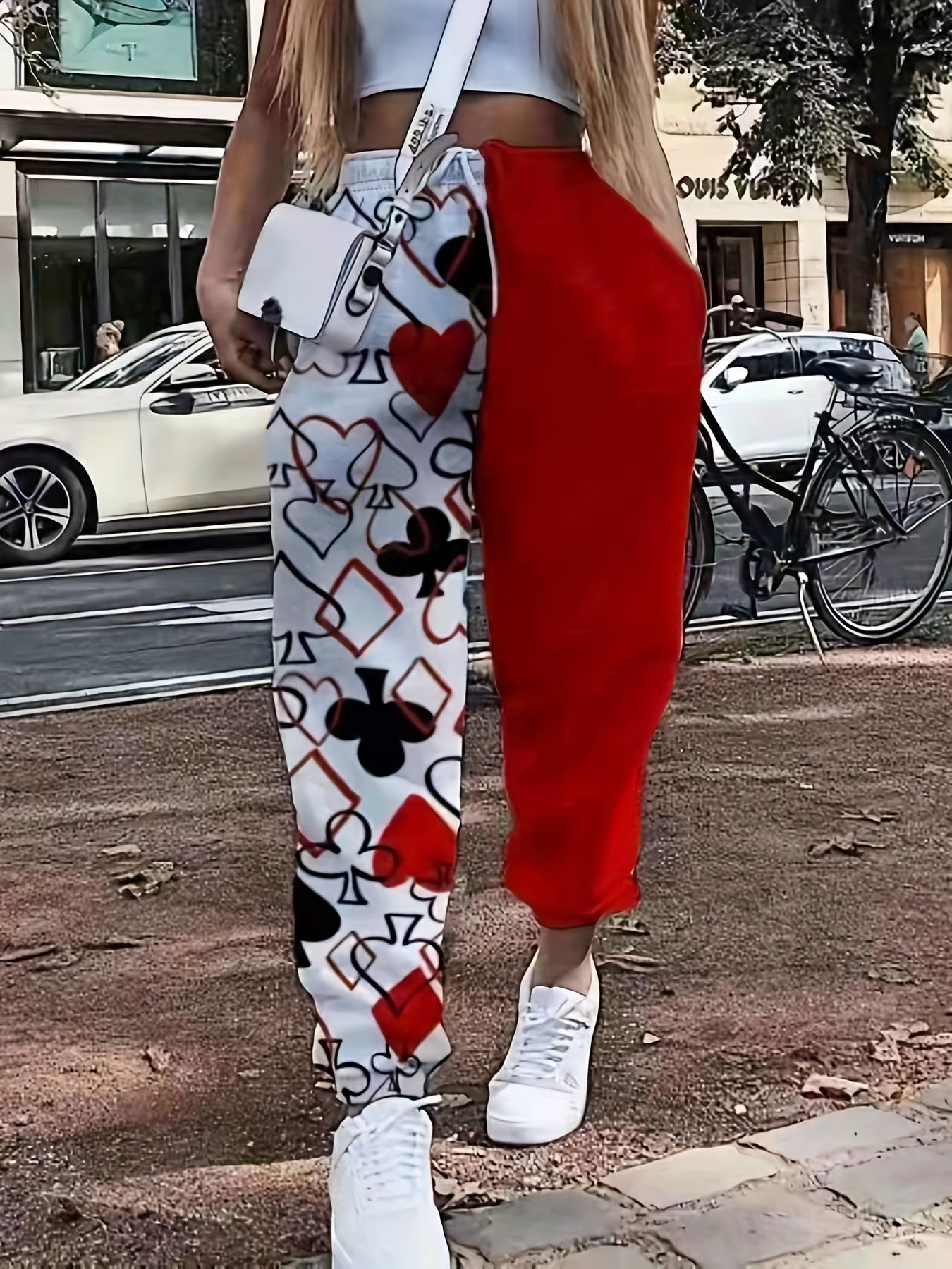  Colorblock Graphic Print Joggers