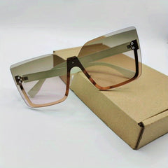 Oversized Ombre Lens Sunglasses UV400
