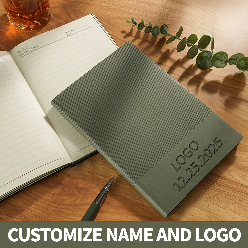 Personalized A5 Softcover Notebook with Name & Logo - Green/Red/Orange/Gray