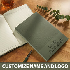 Personalized A5 Softcover Notebook with Name & Logo - Green/Red/Orange/Gray